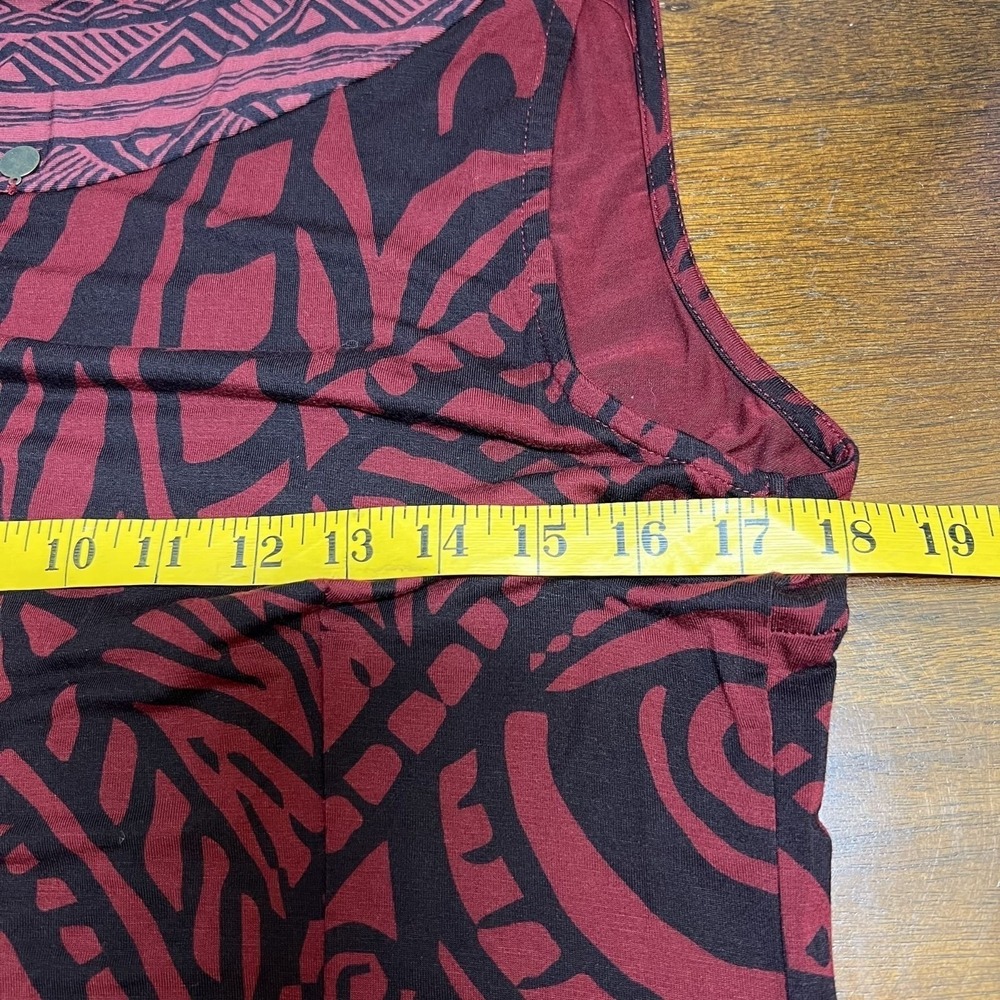 Soft Surroundings Womens Burgundy Tribal Print Sleeveless Maxi Dress Tall M - Picture 9 of 11